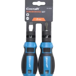 Cocraft skrutrekker Phillips og spor, korte, 2-pakning