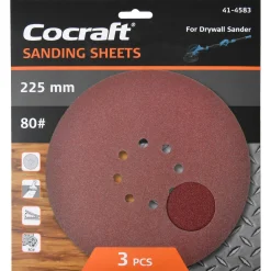 Cocraft slipepapir borrelås, sliperondell 225 mm, 3-pakning