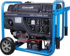 Cocraft HG5500S bensindrevet strømaggregat, elstart og trekkstart