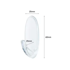 Command Medium selvklebende kroker transparente, 2-pack