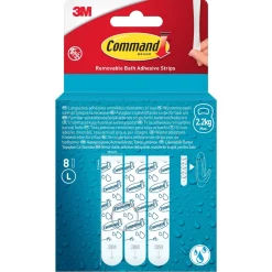 Command selvklebende strips L, bad, 2,2 kg, 8-pakning