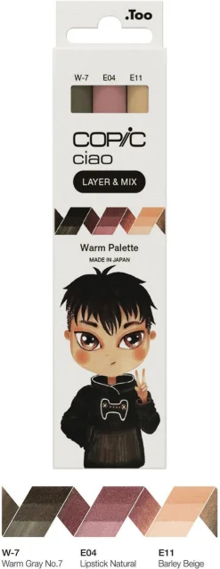 Copic Ciao Layer & Mix Warm Palette tusjer, 3-pakning