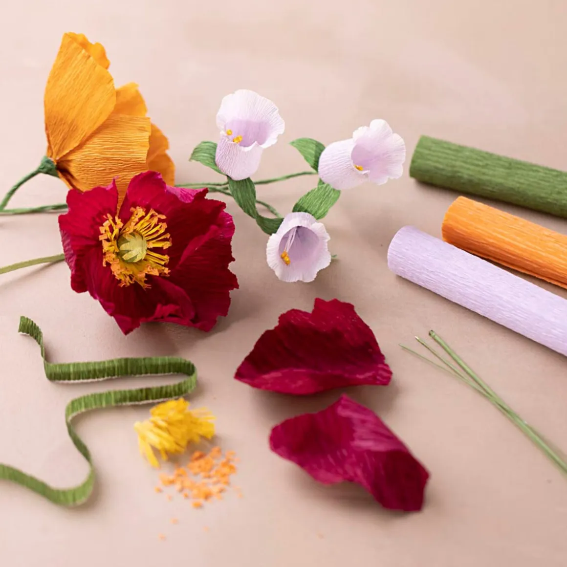 Creativ Company DIY startsett for kreppapir, blomster