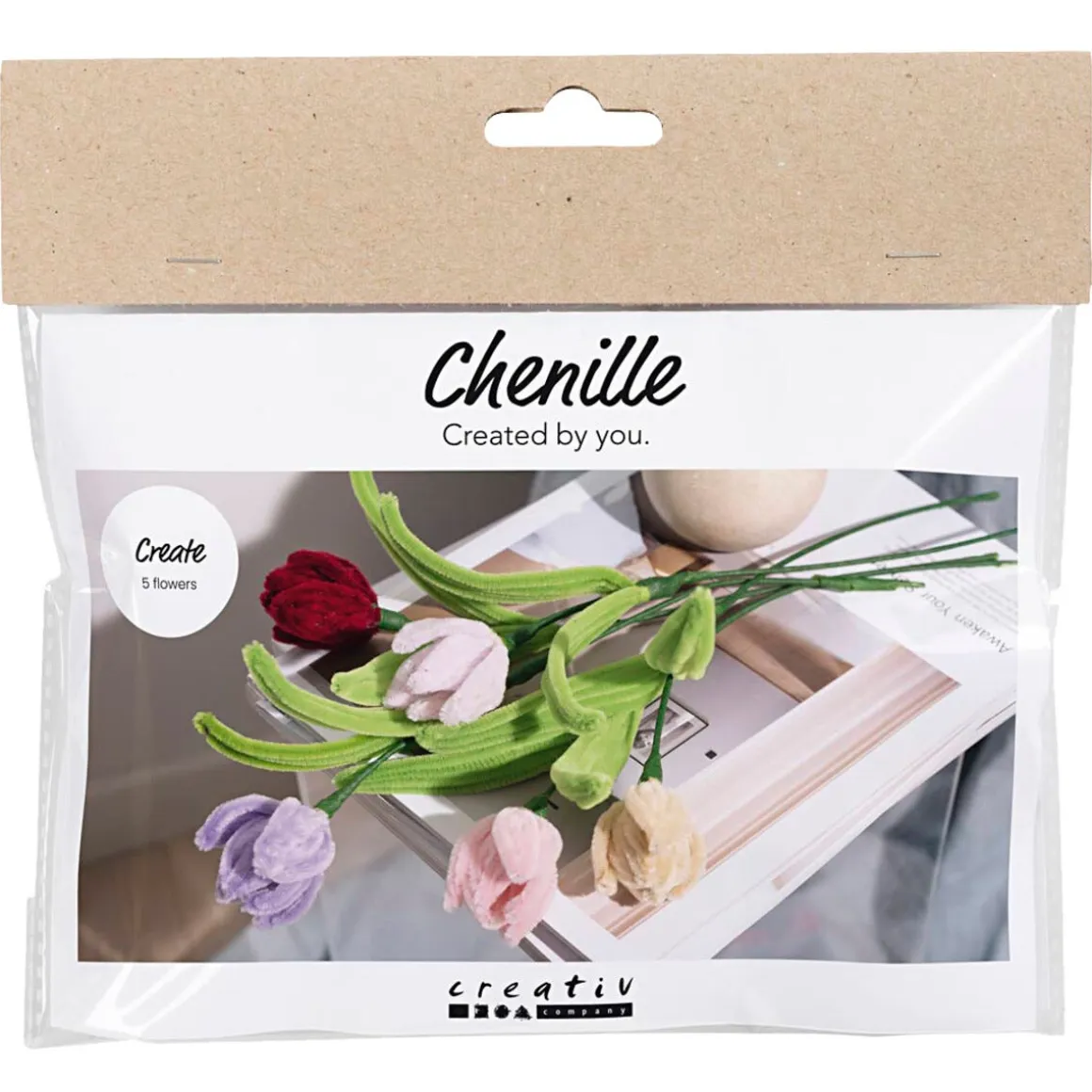 Creativ Company mini hobbysett tulipaner av piperensere