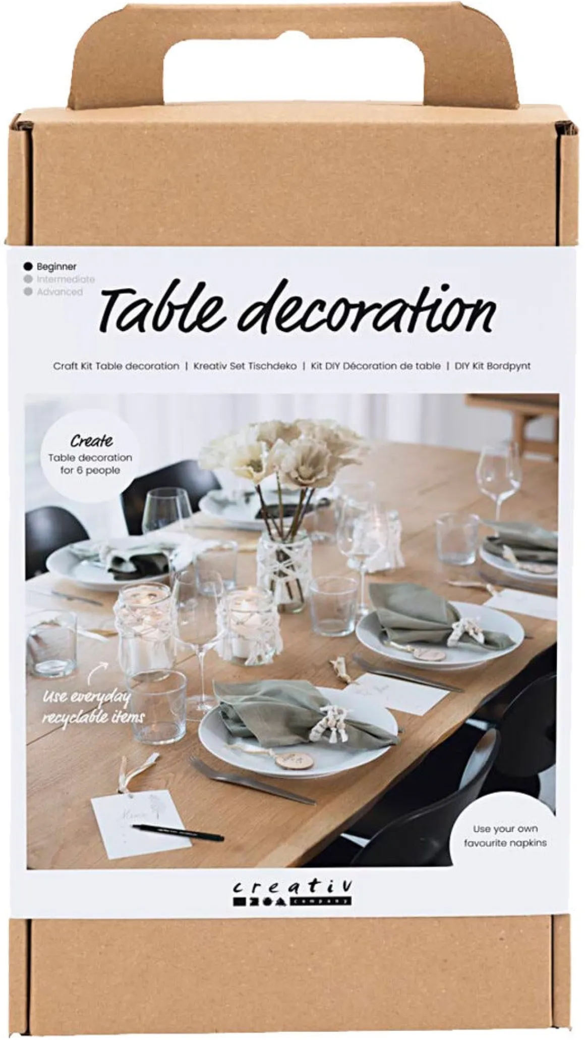 Creativ Company DIY Kit borddekorasjon, natur, nybegynner