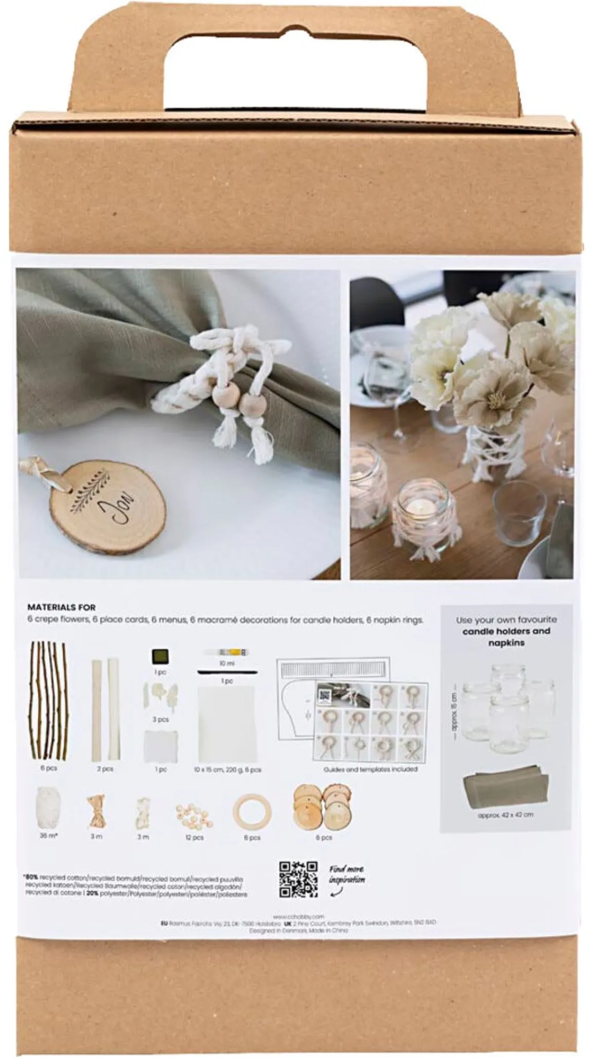 Creativ Company DIY Kit borddekorasjon, natur, nybegynner