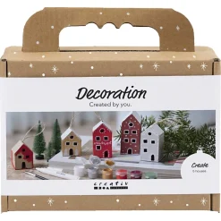 Creativ Company DIY-sett julepynt hus 5 stk