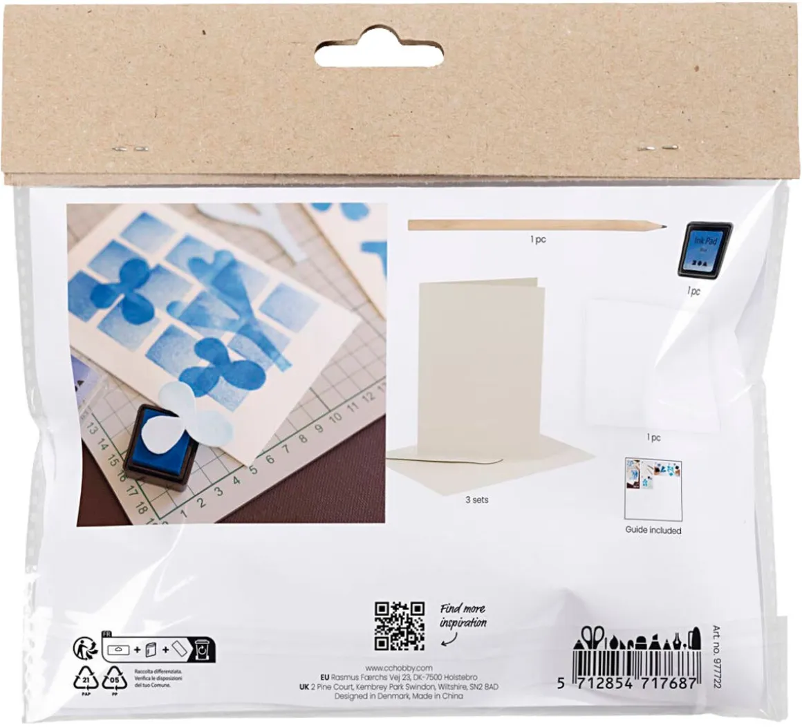Creativ Company Mini DIY Kit stempeltrykk, 3 kort