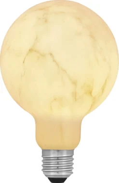 Dekorpære i marmordesign, LED, E27, varmhvit