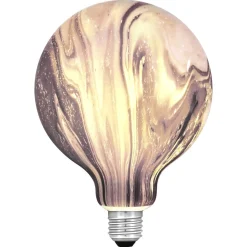 Dekorpære marmorert svart, LED E27 4,8 W dimbar