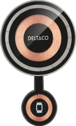 Deltaco 2-i-1 magnetisk trådløs lader, 15 W