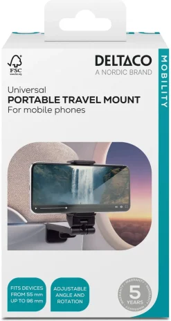 Deltaco Portable Travel Mount mobilholder, klemme
