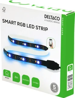 Deltaco Smart LED-list med RGB og USB, 2 m