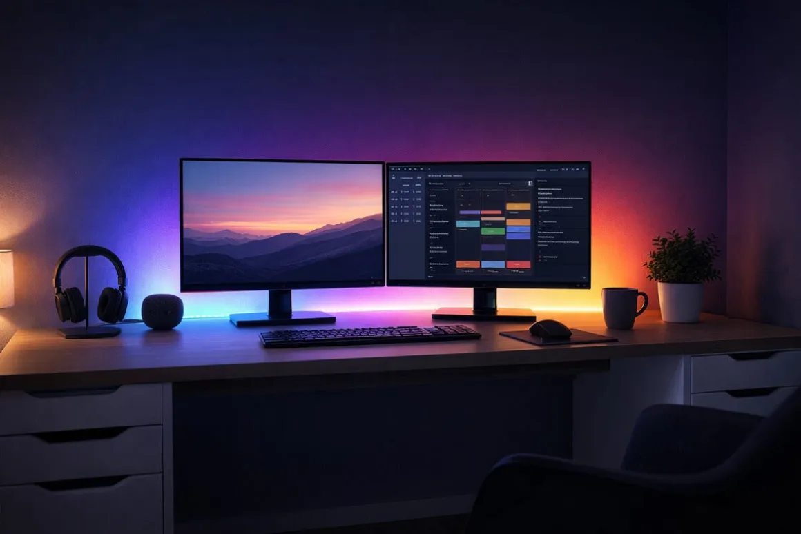 Deltaco Smart LED-list med RGB og USB, 2 m
