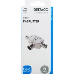 Deltaco toveis TV-splitter IEC hunn til 2x hann