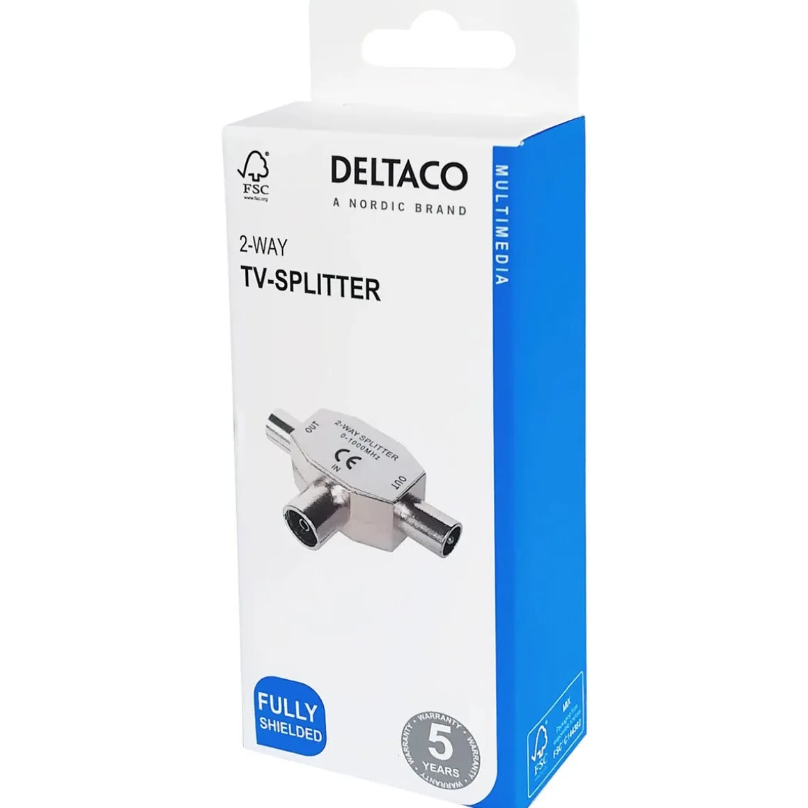 Deltaco toveis TV-splitter IEC hunn til 2x hann