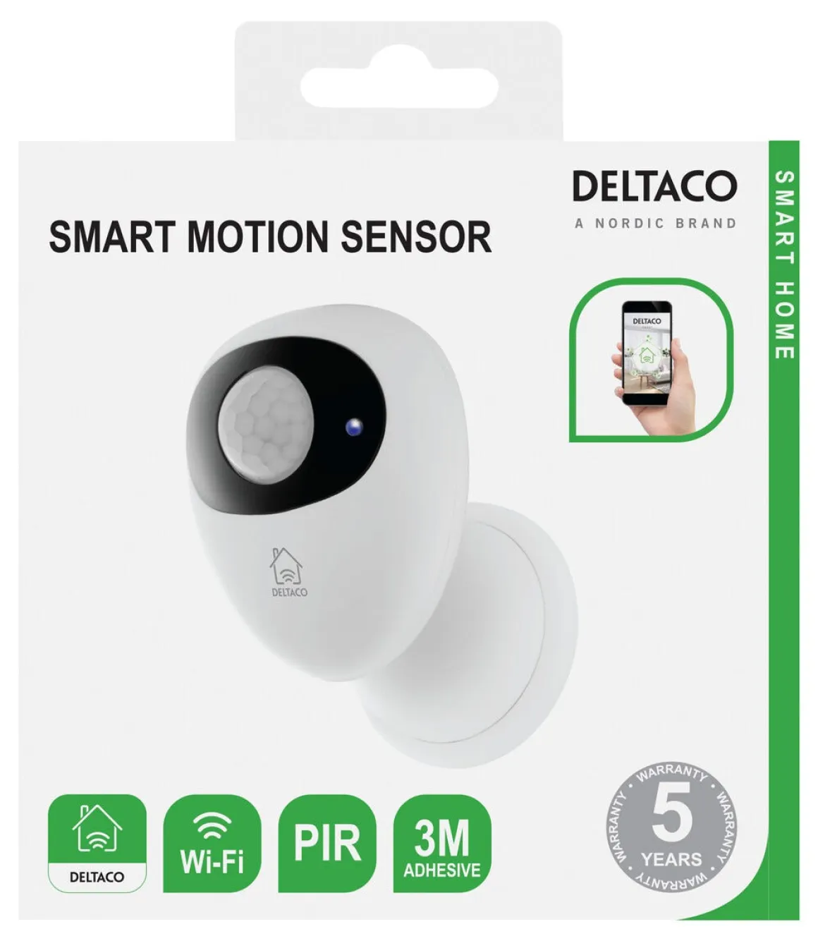 Deltaco Smart Home bevegelsessensor, batteridrevet SH-WS01