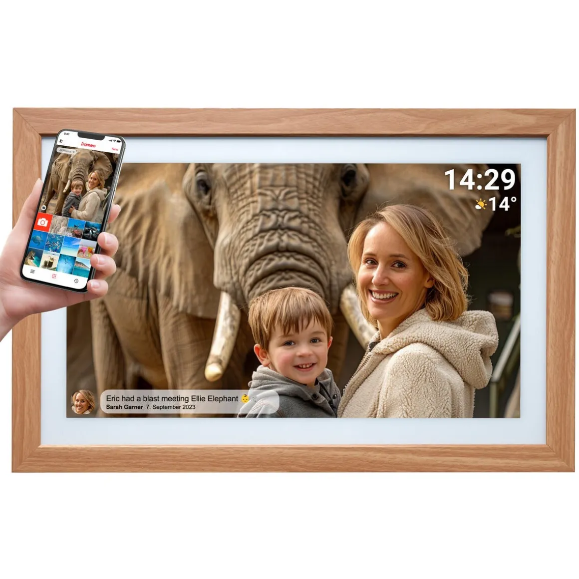 Denver PFF-2162LW digital fotoramme wifi, 21,5 tommer, tre