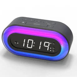 Digital vekkerklokke med lys, svart RGB
