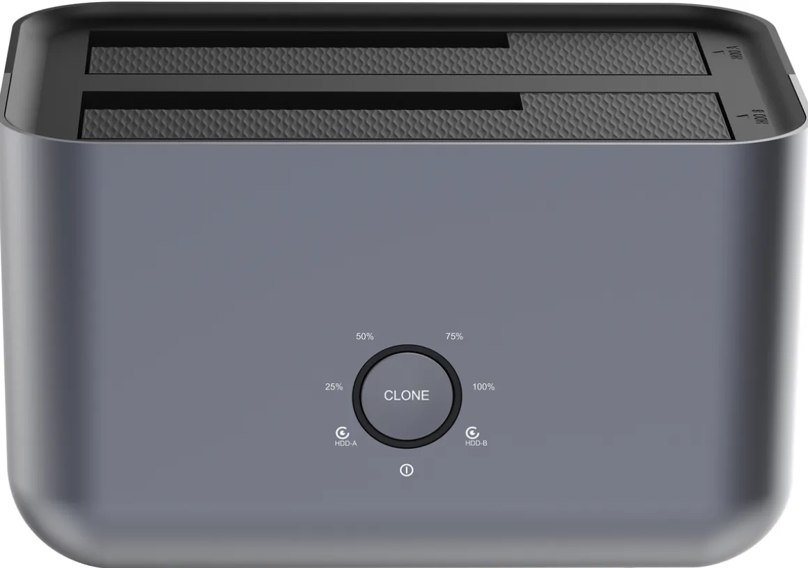 Dobbel dokkingstasjon med klonefunksjon for 2,5" og 3,5" harddisk, USB 3.0