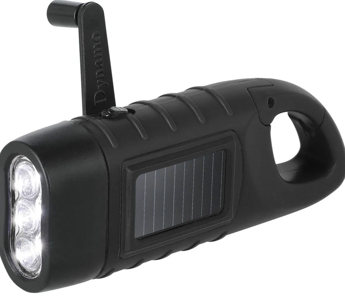 Dynamolykt LED med solcelle, svart, 15 lumen