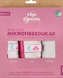 Ekotipset ekstra store mikrofiberkluter, 3-pakning
