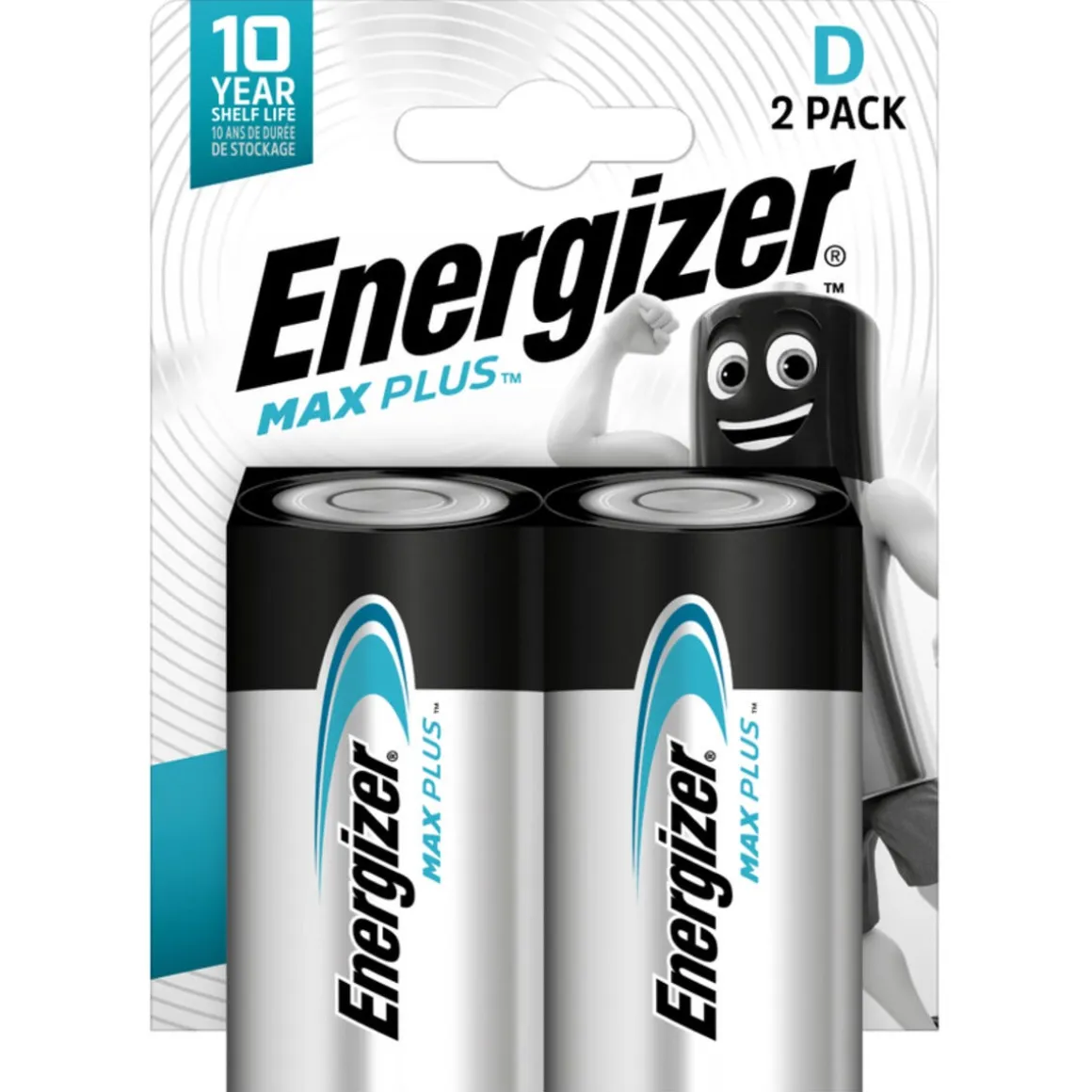 Energizer Max Plus D/LR20-batterier, 2-pakning