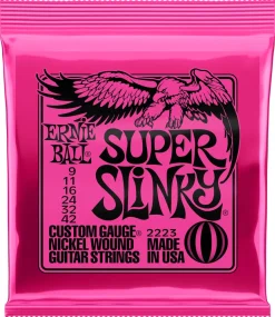 Ernie Ball Super Slinky 9-42 strengesett til elgitar