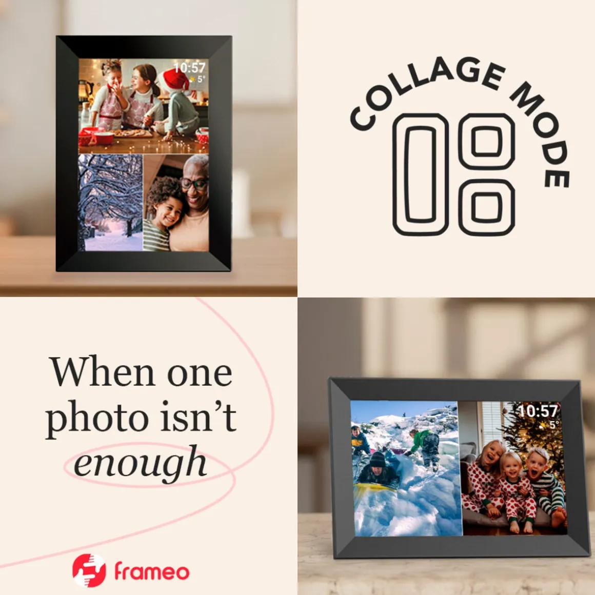 Exibel digital fotoramme 15,6 tommer med LED