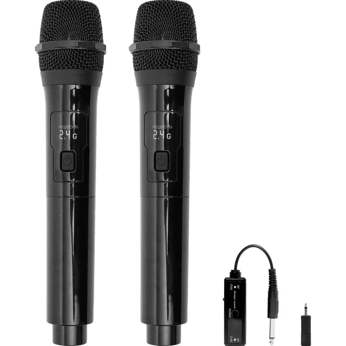 Exibel trådløs mikrofon, karaokemikrofon, 2-pakning 50 m rekkevidde
