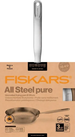 Fiskars stekepanne All Steel Pure, rustfritt stål, 24 cm