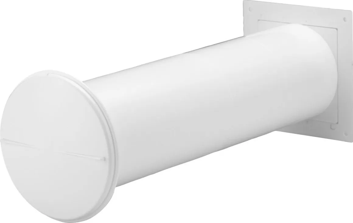 Fresh blokkventil på 85 mm med veggjennomføring og rist