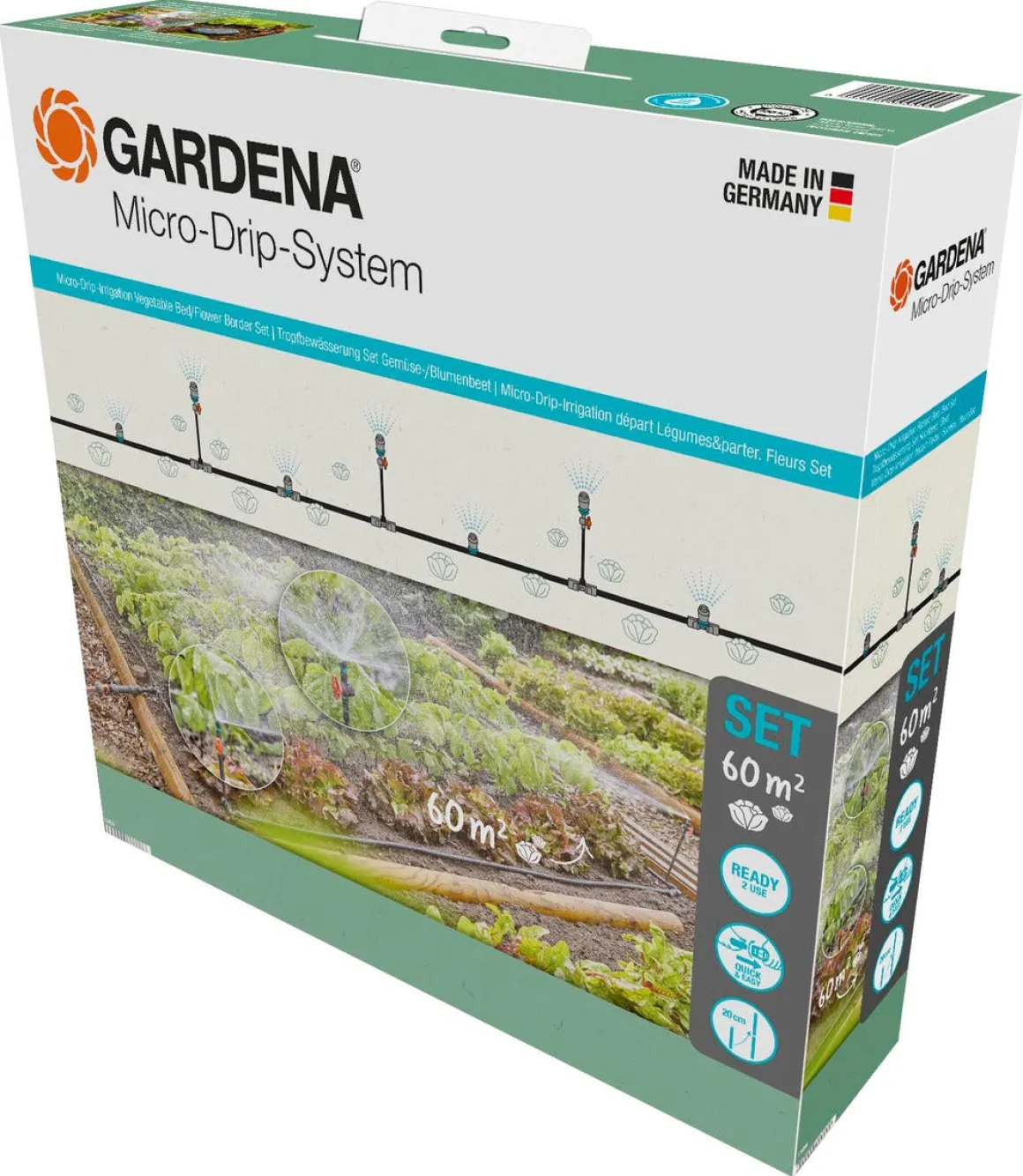 Gardena startsett vanning i kjøkkenhage, 60 m2.
