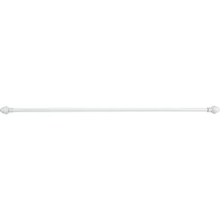 Gardinstang med endeknotter og veggfester, 120–210 cm