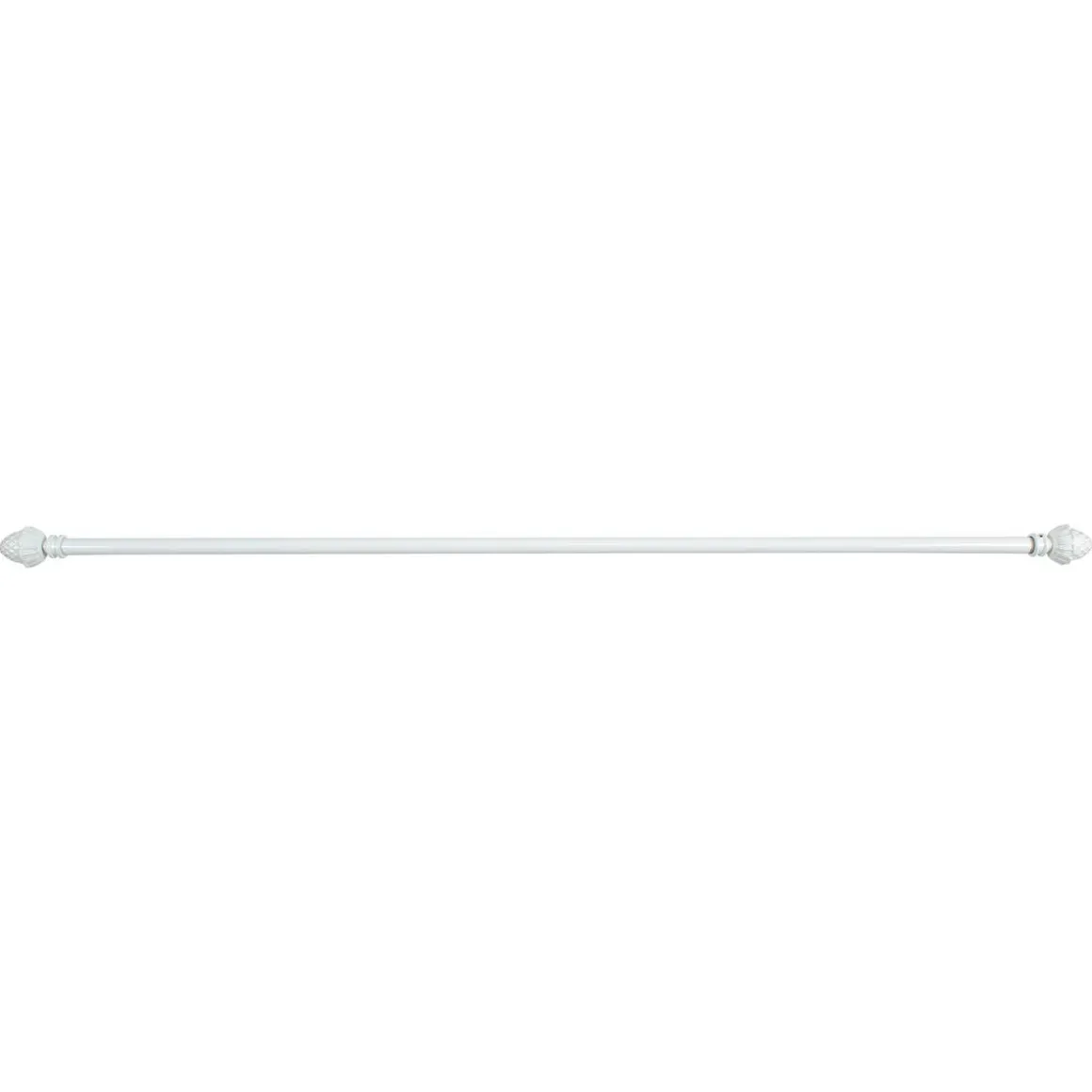 Gardinstang med endeknotter og veggfester, 120–210 cm