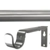 Gardinstang med endeknotter og veggfester, 120–210 cm