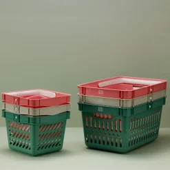 Handlekurv i plast, med håndtak, 48 x 33 x 25 cm