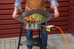 Hällmark stekehelle 78 cm med gassbrennere og stativ