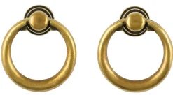 Håndtak med ring, antikk gull