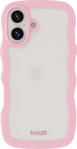 Holdit Wavy Case mobildeksel til iPhone 16, gjennomsiktig