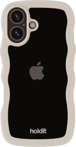 Holdit Wavy Case mobildeksel til iPhone 16, gjennomsiktig
