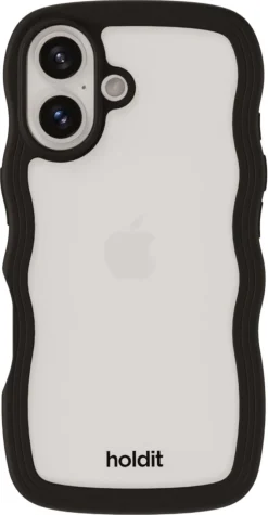 Holdit Wavy Case mobildeksel til iPhone 16, gjennomsiktig
