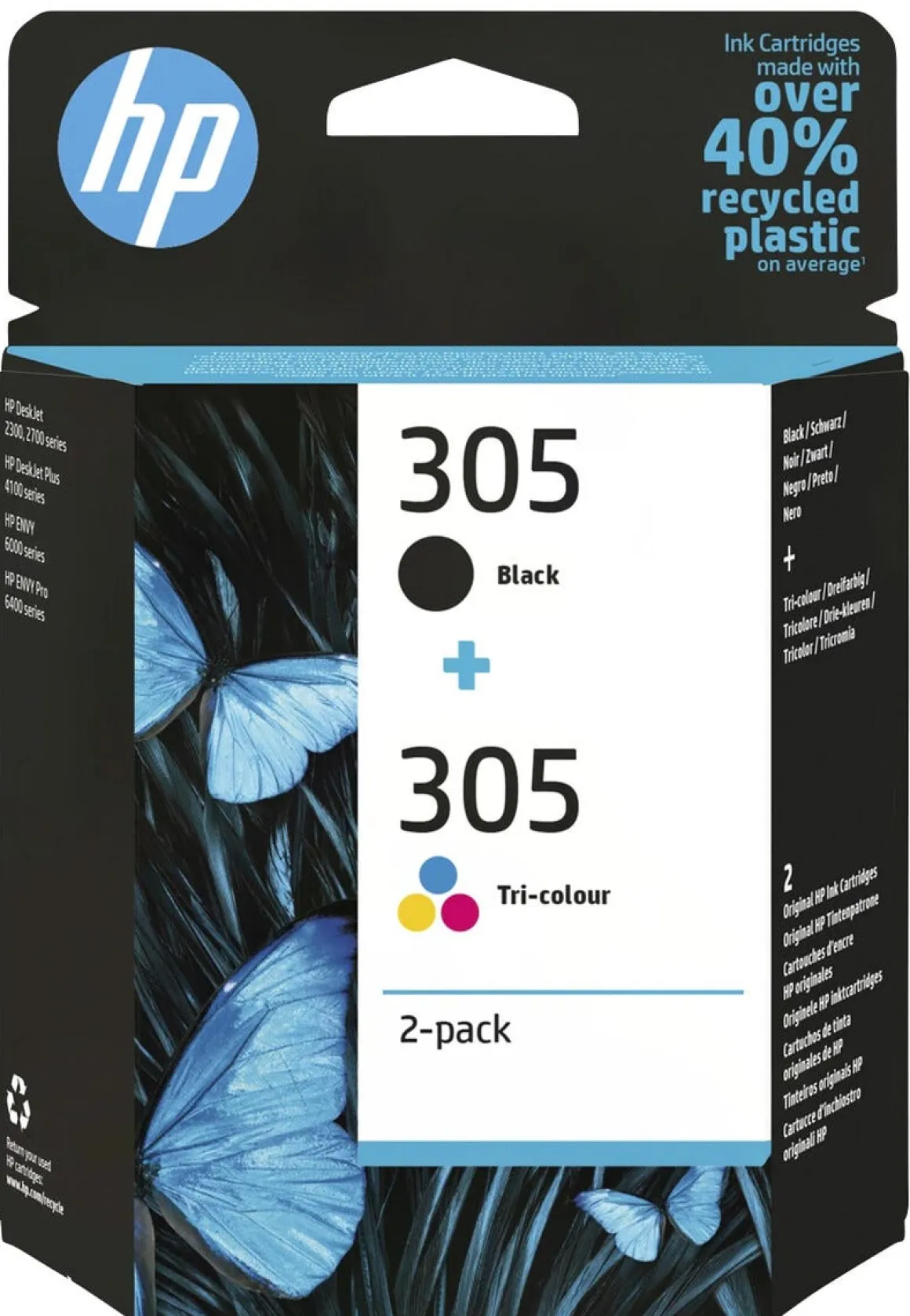 HP 305 svart + 305 3-farger blekkpatron