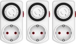 Hvit minitimer til stikkontakt innendørs, 100 x 52 mm