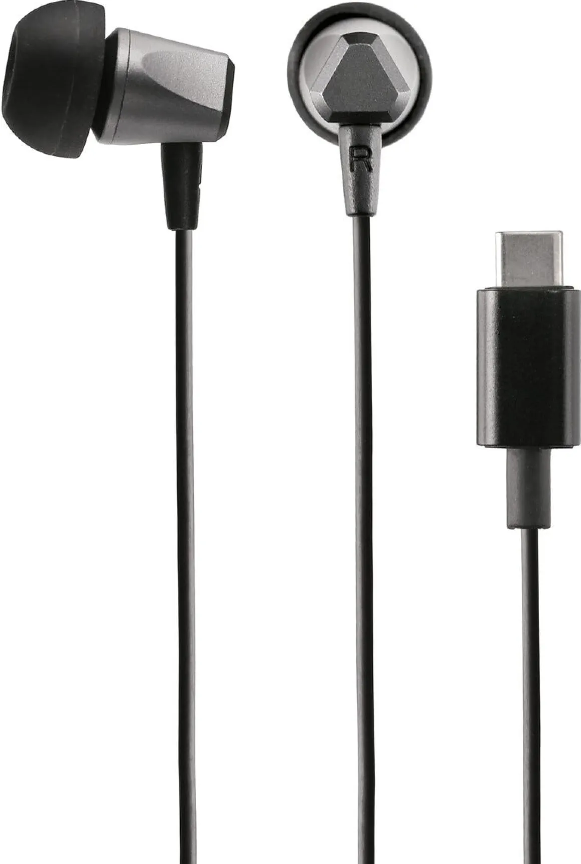 In ear-headset med mikrofon, USB-C, svart