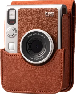 Instax Mini Evo Case kameraetui i lærimitasjon, brunt