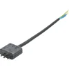 Jordet lampestøpsel DCL med 15 cm ledning, svart