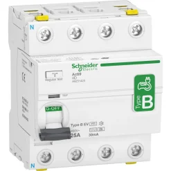 Jordfeilsbryter elbil B-EV Acti9 type B 25A 30mA, Schneider Electric