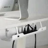 Kabelkanal for skrivebord, kabelskjuler i metall, hvit, 60 cm