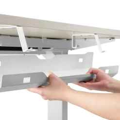 Kabelkanal for skrivebord, kabelskjuler i metall, hvit, 60 cm